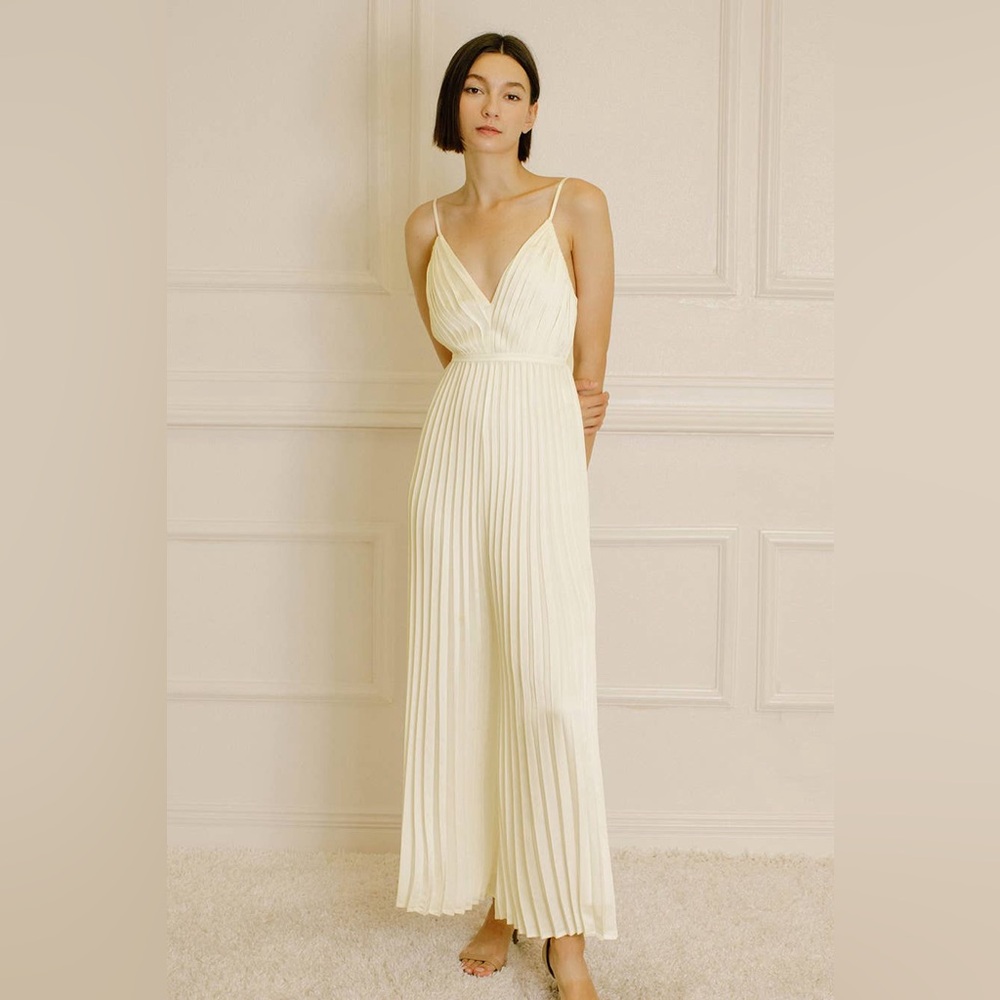 Storia satin pleated jumpsuit